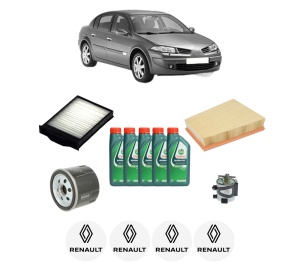 Set Pachet filtre revizie Bosch, 5 litrii ulei Castrol 10W40 RENAULT MEGANE II Saloon (LM0/1_) 1.5 dCi (LM1F) din 2005-2010, 4x Stickere auto cu RENAULT - Img 2