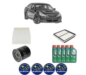 Set Pachet filtre revizie Bosch, 5 litrii ulei Castrol 10W40 SUBARU LEGACY V (BM) 2.5 i AWD (BM9) din 2009-2014, 4x Stickere auto cu SUBARU - Img 2
