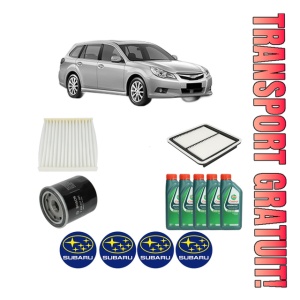 Set Pachet filtre revizie Bosch, 5 litrii ulei Castrol 10W40 SUBARU LEGACY V Estate (BR) 2.5 GT AWD (BR9) din 2010-2014, 4x Stickere auto cu SUBARU