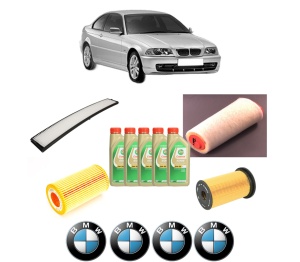 Set Pachet filtre revizie Bosch, 5 litrii ulei Castrol 5W30 BMW Seria 3 (E46) 318 d din 2001-2003, 4x Stickere auto cu BMW - Img 2