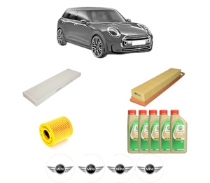 Set Pachet filtre revizie Bosch, 5 litrii ulei Castrol 5W30 MINI MINI CLUBMAN (R55) One din 2009-2010, 4x Stickere auto cu MINI - Img 2