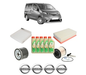 Set Pachet filtre revizie Bosch, 5 litrii ulei Castrol 5W30 NISSAN NV200 / EVALIA Bus 1.5 dCi 85 (M20, M20M, M20K, M20KK) din 2010, 4x Stickere auto cu NISSAN - Img 2