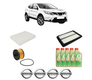 Set Pachet filtre revizie Bosch, 5 litrii ulei Castrol 5W30 NISSAN QASHQAI II (J11, J11_) 1.2 DIG-T din 2013, 4x Stickere auto cu NISSAN - Img 2