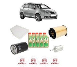 Set Pachet filtre revizie Bosch, 5 litrii ulei Castrol 5W30 SEAT ALTEA XL (5P5, 5P8) 1.6 LPG din 2009-2013, 4x Stickere auto cu SEAT - Img 2