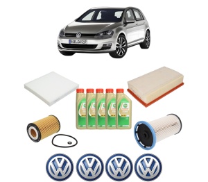 Set Pachet filtre revizie Bosch, 5 litrii ulei Castrol 5W30 Volkswagen GOLF VII Van (5G1) 1.6 TDi BlueMotion din 2013-2017, 4x Stickere auto cu Volkswagen - Img 2