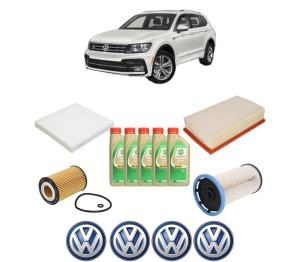 Set Pachet filtre revizie Bosch, 5 litrii ulei Castrol 5W30 Volkswagen TIGUAN (AD1, AX1) 2.0 TDI 4motion din 2016-2020, 4x Stickere auto cu Volkswagen - Img 2