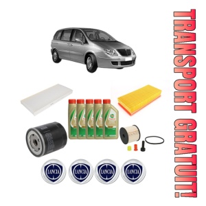 Set Pachet filtre revizie Bosch, 5 litrii ulei Castrol 5W40 LANCIA PHEDRA (179_) 2.2 JTD (179AXC1A) din 2002-2010, 4x Stickere auto cu LANCIA