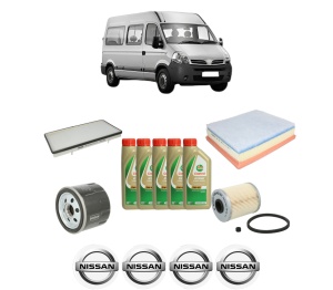 Set Pachet filtre revizie Bosch, 5 litrii ulei Castrol 5W40 NISSAN INTERSTAR Van (X70) dCi 80 din 2002-2006, 4x Stickere auto cu NISSAN - Img 2