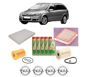 Set Pachet filtre revizie Bosch, 5 litrii ulei Castrol 5W40 OPEL ASTRA H Estate (A04) 1.7 CDTI (L35) din 2004-2010, 4x Stickere auto cu OPEL - Img 2