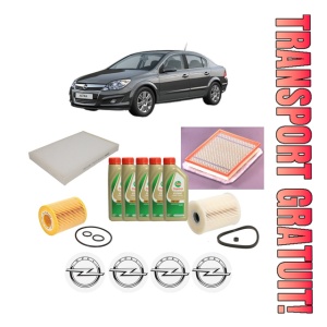 Set Pachet filtre revizie Bosch, 5 litrii ulei Castrol 5W40 OPEL ASTRA H Saloon (A04) 1.7 CDTi (L69) din 2007-2010, 4x Stickere auto cu OPEL