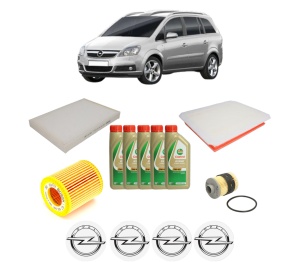 Set Pachet filtre revizie Bosch, 5 litrii ulei Castrol 5W40 OPEL ZAFIRA / ZAFIRA FAMILY B (A05) 1.9 CDTI (M75) din 2005-2010, 4x Stickere auto cu OPEL - Img 2