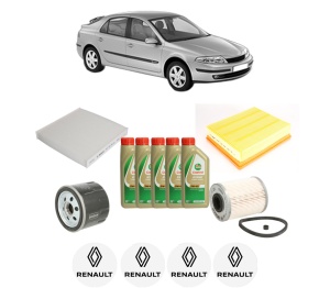 Set Pachet filtre revizie Bosch, 5 litrii ulei Castrol 5W40 RENAULT LAGUNA II (BG0/1_) 1.9 dCi (BG08, BG0G) din 2001-2007, 4x Stickere auto cu RENAULT - Img 2