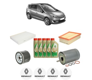 Set Pachet filtre revizie Bosch, 5 litrii ulei Castrol 5W40 RENAULT GRAND SCENIC III (JZ0/1_) 1.5 dCi (JZ02, JZ0R) din 2010-2016, 4x Stickere auto cu RENAULT - Img 2