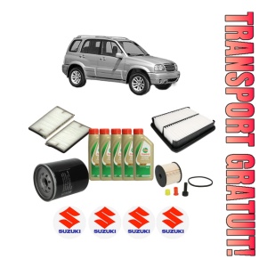 Set Pachet filtre revizie Bosch, 5 litrii ulei Castrol 5W40 SUZUKI GRAND VITARA I (FT, HT) 2.0 HDI 110 4x4 (SQ420D, TD82V) din 2001-2003, 4x Stickere auto cu SUZUKI