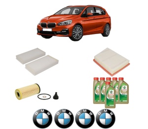 Set Pachet filtre revizie Bosch, 6 litrii ulei Castrol 0W20 BMW Seria 2 Gran Tourer (F46) 220 i din 2020, 4x Stickere auto cu BMW - Img 2