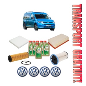 Set Pachet filtre revizie Bosch, 6 litrii ulei Castrol 0W20 Volkswagen CADDY CALIFORNIA V Camper (SBB, SBJ) 2.0 TDi BMT din 2020, 4x Stickere auto cu Volkswagen