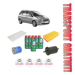Set Pachet filtre revizie Bosch, 6 litrii ulei Castrol 10W40 CITROEN C8 (EA_, EB_) 3.0 V6 din 2002, 4x Stickere auto cu CITROEN
