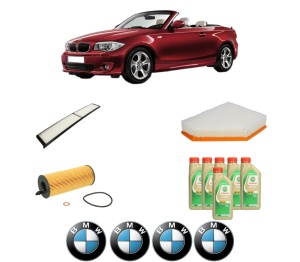 Set Pachet filtre revizie Bosch, 6 litrii ulei Castrol 5W30 BMW Seria 1 Convertible (E88) 120 d din 2008-2013, 4x Stickere auto cu BMW - Img 2