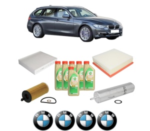 Set Pachet filtre revizie Bosch, 6 litrii ulei Castrol 5W30 BMW Seria 3 Touring (F31) 320 d xDrive din 2013-2019, 4x Stickere auto cu BMW - Img 2