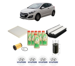 Set Pachet filtre revizie Bosch, 6 litrii ulei Castrol 5W30 HYUNDAI i30 Coupe 1.4 CRDi din 2013-2017, 4x Stickere auto cu HYUNDAI - Img 2