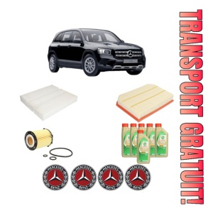 Set Pachet filtre revizie Bosch, 6 litrii ulei Castrol 5W30 MERCEDES-BENZ GLB (X247) GLB 250 (247.646) din 2019, 4x Stickere auto cu MERCEDES-BENZ