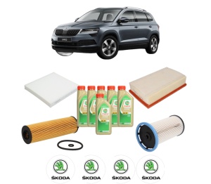Set Pachet filtre revizie Bosch, 6 litrii ulei Castrol 5W30 SKODA KAROQ (NU7, ND7) 2.0 TDI din 2017, 4x Stickere auto cu SKODA - Img 2