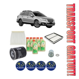 Set Pachet filtre revizie Bosch, 6 litrii ulei Castrol 5W30 SUBARU OUTBACK (BS) 2.0 D AWD (BSD) din 2015, 4x Stickere auto cu SUBARU
