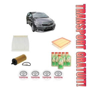 Set Pachet filtre revizie Bosch, 6 litrii ulei Castrol 5W30 TOYOTA VERSO VAN (_R2_) D4d (WAR20) din 2013-2018, 4x Stickere auto cu TOYOTA