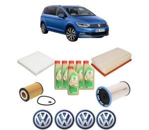 Set Pachet filtre revizie Bosch, 6 litrii ulei Castrol 5W30 Volkswagen TOURAN (5T1) 2.0 TDI din 2015-2019, 4x Stickere auto cu Volkswagen - Img 2