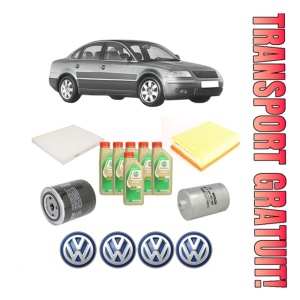 Set Pachet filtre revizie Bosch, 6 litrii ulei Castrol 5W30 Volkswagen PASSAT B5.5 (3B3) 2.8 4motion din 2000-2005, 4x Stickere auto cu Volkswagen