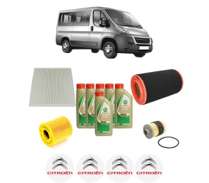 Set Pachet filtre revizie Bosch, 6 litrii ulei Castrol 5W40 CITROEN JUMPER II Bus 2.2 HDi 120 din 2006-2016, 4x Stickere auto cu CITROEN - Img 2