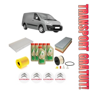 Set Pachet filtre revizie Bosch, 6 litrii ulei Castrol 5W40 CITROEN JUMPY II Van 2.0 HDi 120 din 2007-2016, 4x Stickere auto cu CITROEN