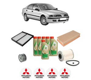 Set Pachet filtre revizie Bosch, 6 litrii ulei Castrol 5W40 MITSUBISHI CARISMA (DA_) 1.9 DI-D (DA5A) din 2000-2006, 4x Stickere auto cu MITSUBISHI - Img 2