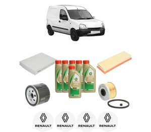 Set Pachet filtre revizie Bosch, 6 litrii ulei Castrol 5W40 RENAULT KANGOO Express (FC0/1_) 1.9 dTi (FC0U) din 2000, 4x Stickere auto cu RENAULT - Img 2