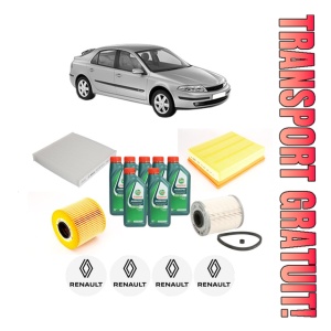 Set Pachet filtre revizie Bosch, 7 litrii ulei Castrol 10W40 RENAULT LAGUNA II (BG0/1_) 2.2 dCi (BG0F) din 2001-2006, 4x Stickere auto cu RENAULT