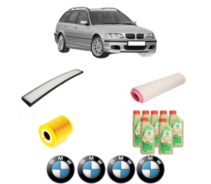 Set Pachet filtre revizie Bosch, 7 litrii ulei Castrol 5W30 BMW Seria 3 Touring (E46) 330 xd din 2002-2005, 4x Stickere auto cu BMW - Img 2