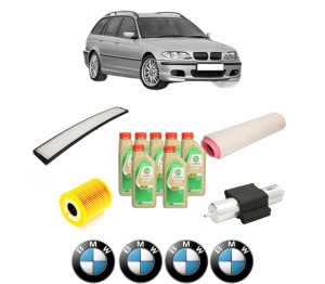 Set Pachet filtre revizie Bosch, 7 litrii ulei Castrol 5W30 BMW Seria 3 Touring (E46) 330 d din 2003-2005, 4x Stickere auto cu BMW - Img 2