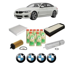 Set Pachet filtre revizie Bosch, 7 litrii ulei Castrol 5W30 BMW Seria 3 Gran Turismo (F34) 330 d din 2014, 4x Stickere auto cu BMW - Img 2