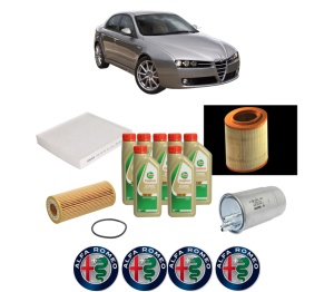 Set Pachet filtre revizie Bosch, 7 litrii ulei Castrol 5W40 ALFA ROMEO 159 (939_) 2.4 JTDM (939AXD) din 2007-2011, 4x Stickere auto cu ALFA ROMEO - Img 2