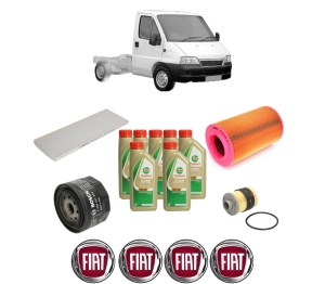 Set Pachet filtre revizie Bosch, 7 litrii ulei Castrol 5W40 FIAT DUCATO Platform/Chassis (244_) 2.3 JTD din 2001-2006, 4x Stickere auto cu FIAT - Img 2