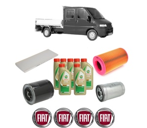 Set Pachet filtre revizie Bosch, 7 litrii ulei Castrol 5W40 FIAT DUCATO Platform/Chassis (230_) 2.8 JTD din 2000-2002, 4x Stickere auto cu FIAT - Img 2