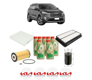 Set Pachet filtre revizie Bosch, 7 litrii ulei Castrol 5W40 KIA SORENTO III (UM) 2.2 CRDi 4WD din 2015-2020, 4x Stickere auto cu KIA - Img 2