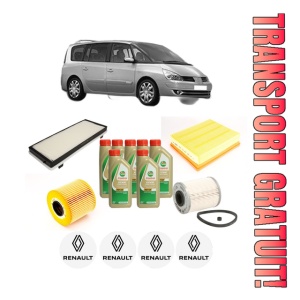 Set Pachet filtre revizie Bosch, 7 litrii ulei Castrol 5W40 RENAULT ESPACE IV (JK0/1_) 2.2 dCi (JK0H) din 2002-2006, 4x Stickere auto cu RENAULT
