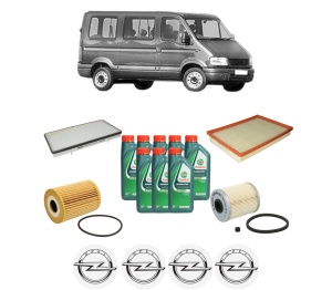 Set Pachet filtre revizie Bosch, 8 litrii ulei Castrol 10W40 OPEL MOVANO A Bus (X70) 3.0 DTi (JD) din 2003, 4x Stickere auto cu OPEL - Img 2
