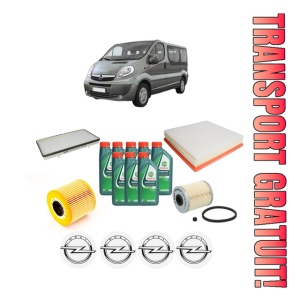 Set Pachet filtre revizie Bosch, 8 litrii ulei Castrol 10W40 OPEL VIVARO A Bus (X83) 2.5 DTI (F7, J7, A07) din 2003-2010, 4x Stickere auto cu OPEL