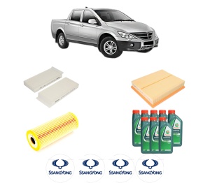 Set Pachet filtre revizie Bosch, 8 litrii ulei Castrol 10W40 SSANGYONG Actyon SPORTS I (QJ) 2.3 4WD din 2011, 4x Stickere auto cu SSANGYONG - Img 2