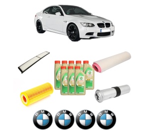 Set Pachet filtre revizie Bosch, 8 litrii ulei Castrol 5W30 BMW Seria 3 Coupe (E92) 325 d din 2007-2010, 4x Stickere auto cu BMW - Img 2