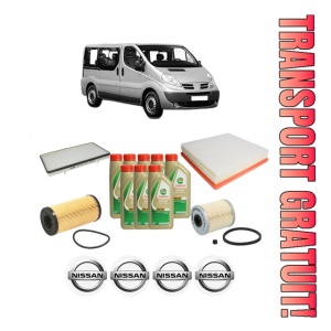 Set Pachet filtre revizie Bosch, 8 litrii ulei Castrol 5W40 NISSAN PRIMASTAR Bus (X83) dCi 115 din 2008, 4x Stickere auto cu NISSAN