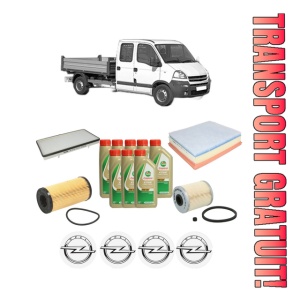 Set Pachet filtre revizie Bosch, 8 litrii ulei Castrol 5W40 OPEL MOVANO A Platform/Chassis (X70) 2.5 CDTI (ED, HD, UD0, UD4) din 2006, 4x Stickere auto cu OPEL