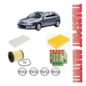 Set Pachet filtre revizie Bosch, 8 litrii ulei Castrol 5W40 OPEL SIGNUM Hatchback (Z03) 3.0 V6 CDTI (F48) din 2005-2008, 4x Stickere auto cu OPEL